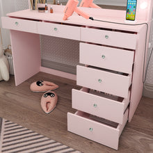 Boahaus Diana Makeup Vanity Desk with Built-in Lights, Storage & USB Ports | Premium Design (OSTK)
