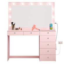 Boahaus Diana Makeup Vanity Desk with Built-in Lights, Storage & USB Ports | Premium Design (OSTK)