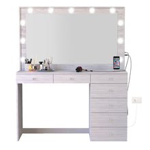 Boahaus Diana Makeup Vanity Desk with Built-in Lights, Storage & USB Ports | Premium Design (OSTK)
