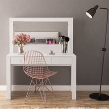 Boahaus Calypso Makeup Vanity Desk with Wide Mirror & Storage | White Premium Design