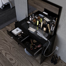 Boahaus Doris Makeup Vanity Table with Glass Top and Two Drawers | Elegance Redefined