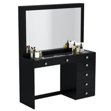 Boahaus Jane Makeup Vanity Table with Wide Mirror & Glass Top | Premium Design