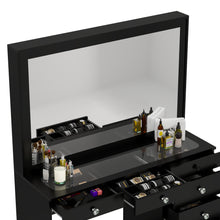 Boahaus Jane Makeup Vanity Table with Wide Mirror & Glass Top | Premium Design