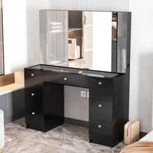Boahaus Venus Makeup Vanity Table with Glass Top & Power Outlet | Elegance Redefined