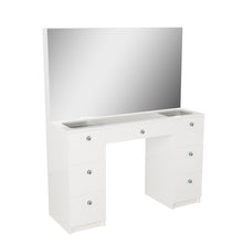 Boahaus Venus Makeup Vanity Table with Glass Top & Power Outlet | Elegance Redefined
