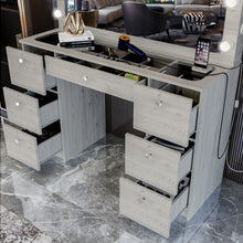 Yara Lighted Vanity with Glass Top and Crystal Knobs – Elegance Redefined