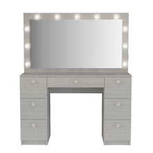Yara Lighted Vanity with Glass Top and Crystal Knobs – Elegance Redefined