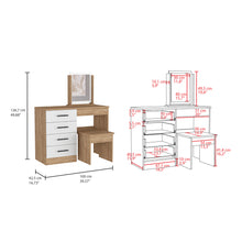 Boahaus Tyche Dressing Table with Storage Drawers, Mirror & Stool | Elegance Redefined