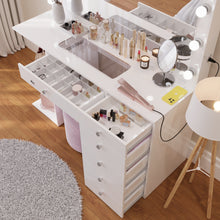 Boahaus Louise Lighted Vanity Table with Glass Top | White Premium Design (OSTK)