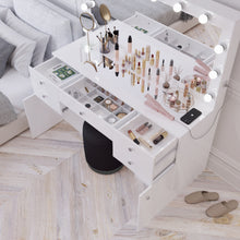 Boahaus Kiana Lighted Vanity Table with Glass Top | White Premium Design