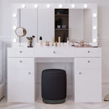Boahaus Kiana Lighted Vanity Table with Glass Top | White Premium Design