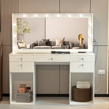 Boahaus Amira Lighted Vanity Table with Glass Top | White Premium Design (OSTK)