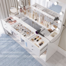 Boahaus Amira Lighted Vanity Table with Glass Top | White Premium Design (OSTK)
