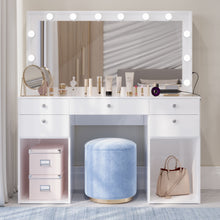 Boahaus Amira Lighted Vanity Table with Glass Top | White Premium Design (OSTK)
