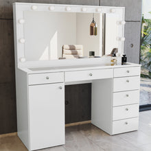 Boahaus Jezebel Lighted Vanity Table with Glass Top | White Premium Design (OSTK)