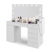 Boahaus Jezebel Lighted Vanity Table with Glass Top | White Premium Design (OSTK)