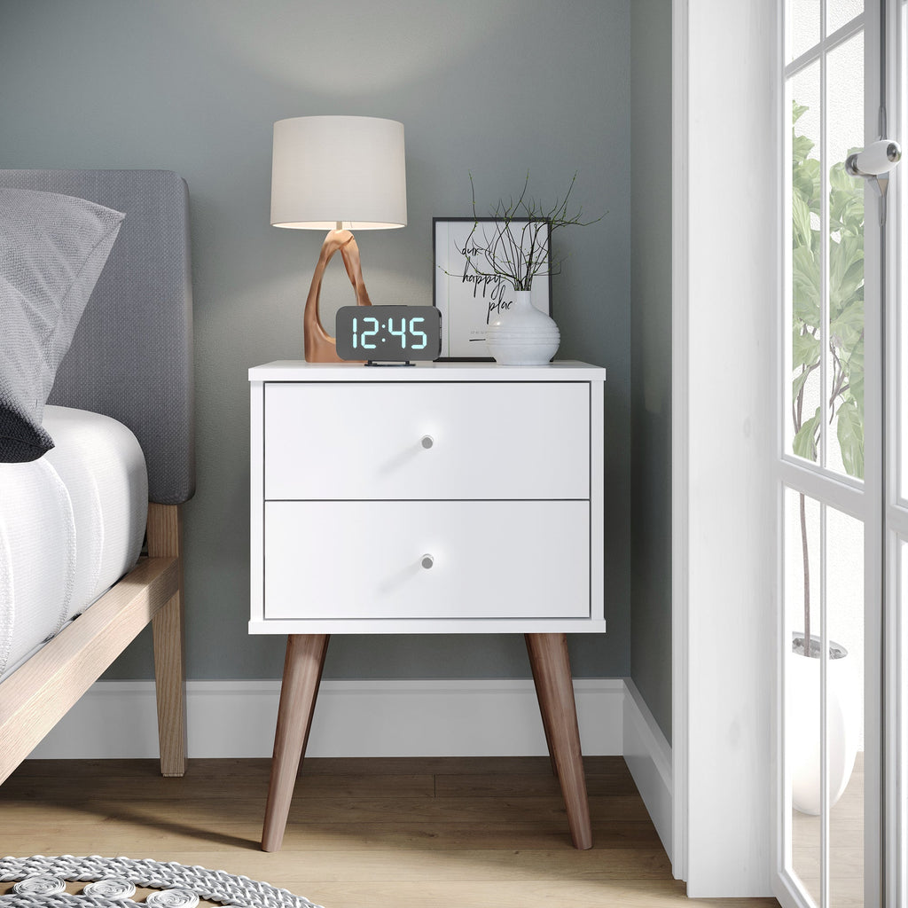 Boahaus Ibiza Modern Nightstand on sale with Two Drawers White, for Bedroom