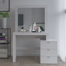 Boahaus Eleanor Vanity Table with Large Mirror and Three Drawers | White Elegance Redefined
