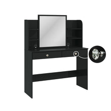 Boahaus Cixi Lighted Vanity Desk with Customizable Knobs | Black Elegance Redefined