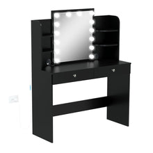 Boahaus Sophie Lighted Vanity Desk with Customizable Knobs | Black Elegance Redefined
