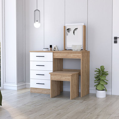 Boahaus Tyche Dressing Table with Storage Drawers, Mirror & Stool | Elegance Redefined