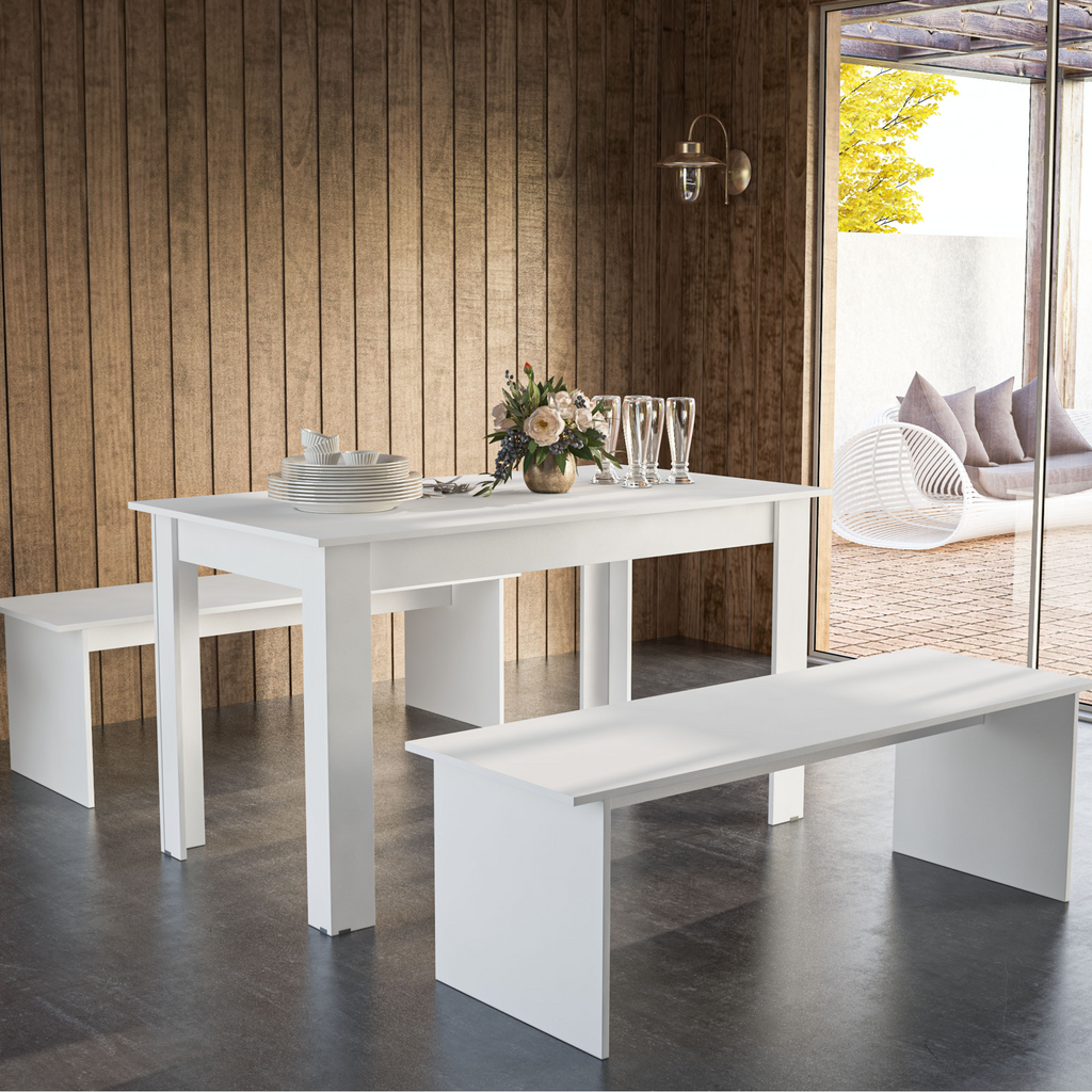 White dining online bench