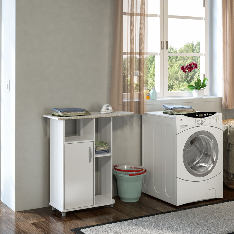 Boahaus Berlin Ironing Cabinet with Storage Shelves | White Premium Design
