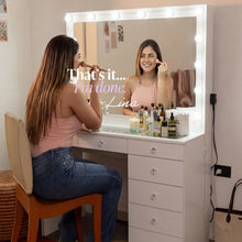 Jane Vanity Desk with Add-On Lighted Mirror