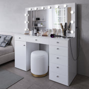 Jezebel Lighted Vanity Table with Glass Top