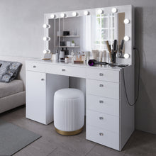 Jezebel Lighted Vanity Table with Glass Top