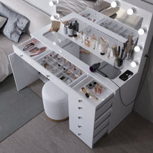 Jezebel Lighted Vanity Table with Glass Top