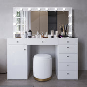 Jezebel Lighted Vanity Table with Glass Top