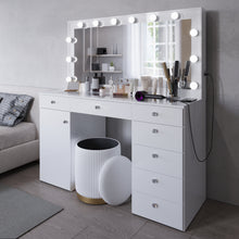 Jezebel Lighted Vanity Table with Glass Top