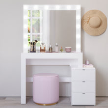 Boahaus Aurora Lighted Vanity Mirror and Three Drawers | White Premium Design