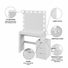 Boahaus Aurora Lighted Vanity Mirror and Three Drawers | White Premium Design