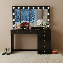 Boahaus Diana Makeup Vanity Desk with Built-in Lights, Storage & USB Ports | Premium Design