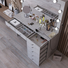 Boahaus Diana Makeup Vanity Desk with Built-in Lights, Storage & USB Ports | Premium Design