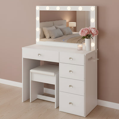 Venecia Lighted Makeup Vanity Desk
