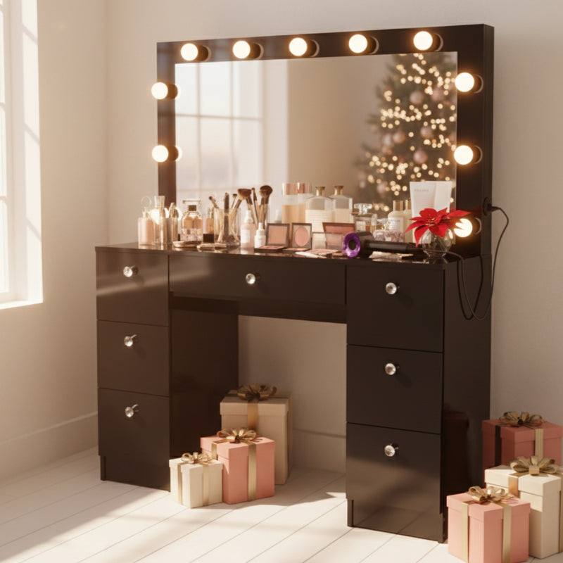 Freya Lighted Makeup Vanity Desk