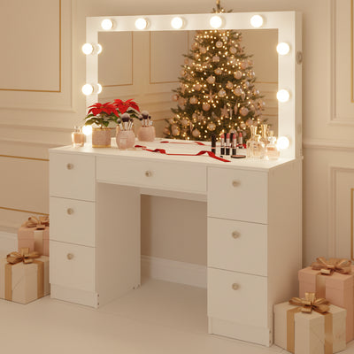 Freya Lighted Makeup Vanity Desk