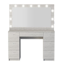 Freya Makeup Vanity Desk with Lights, Crystal Knobs & Ample Storage