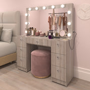 Freya Lighted Makeup Vanity Desk
