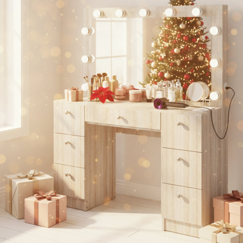 Freya Lighted Makeup Vanity Desk