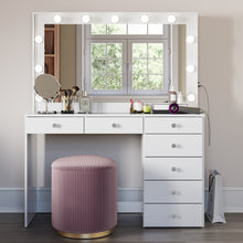 Vera Makeup Vanity with Glass Top, Bluetooth Speakers, and Ample Storage | Premium Boahaus Vanity