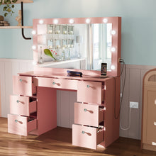 Yara Lighted Vanity with Glass Top and Crystal Knobs – Elegance Redefined