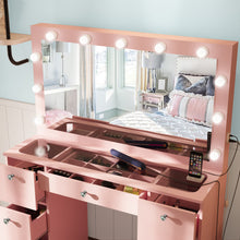 Yara Lighted Vanity with Glass Top and Crystal Knobs – Elegance Redefined