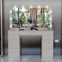 Yara Lighted Vanity with Glass Top and Crystal Knobs – Elegance Redefined