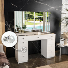 Boahaus Lily Makeup Vanity Table with Frameless Cabinet Mirrors & Glass Top | Elegance Redefined