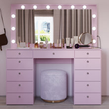 Boahaus Orla Makeup Vanity Table with Built-in Lights, USB Ports & Glass Top | Premium Design