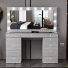 Boahaus Orla Makeup Vanity Table with Built-in Lights, USB Ports & Glass Top | Premium Design